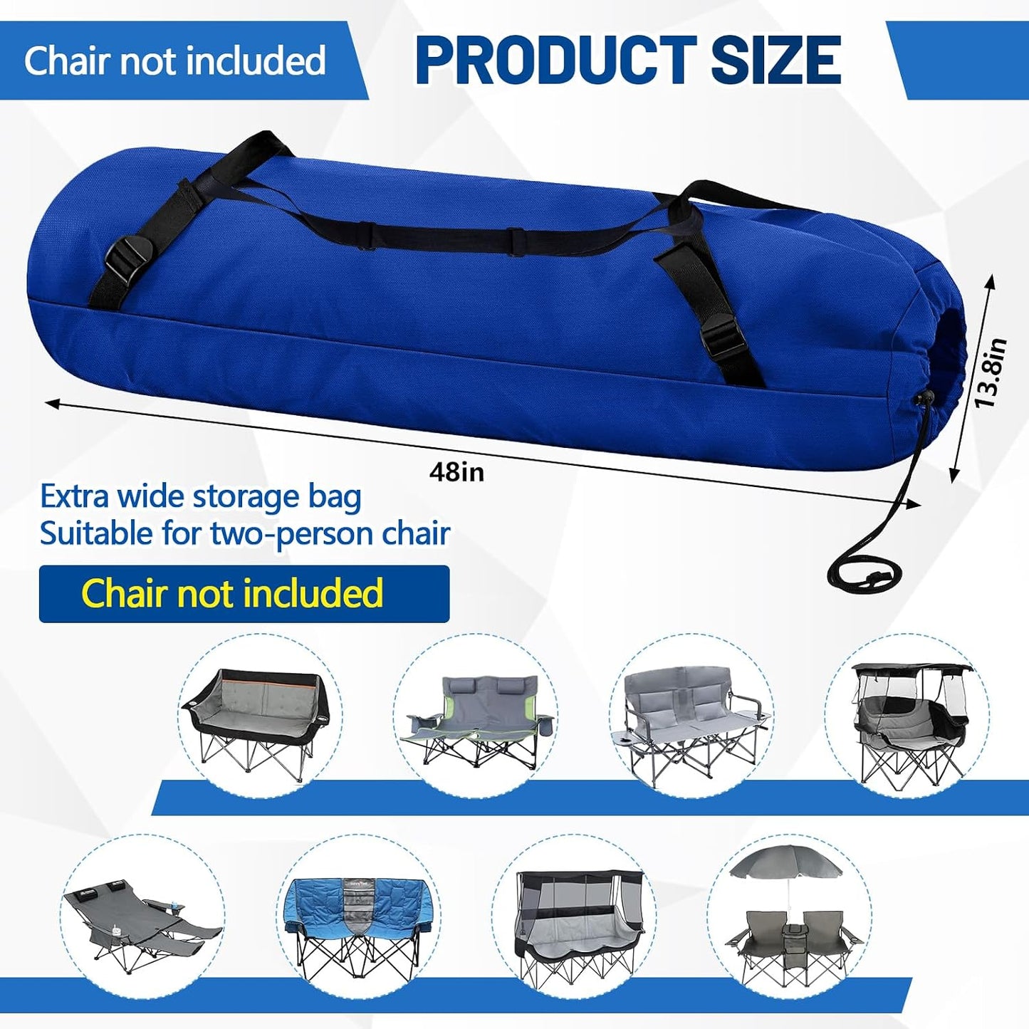 Bolsa silla plegable 48x13.8" 900D resistente con correa