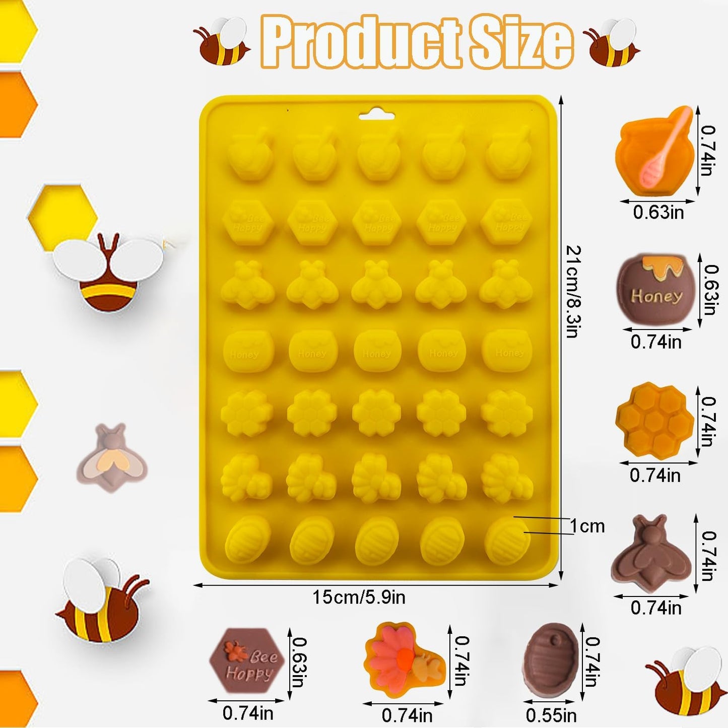 2 Moldes Silicona Chocolate Forma Panal Dulces Fondant Cupcakes