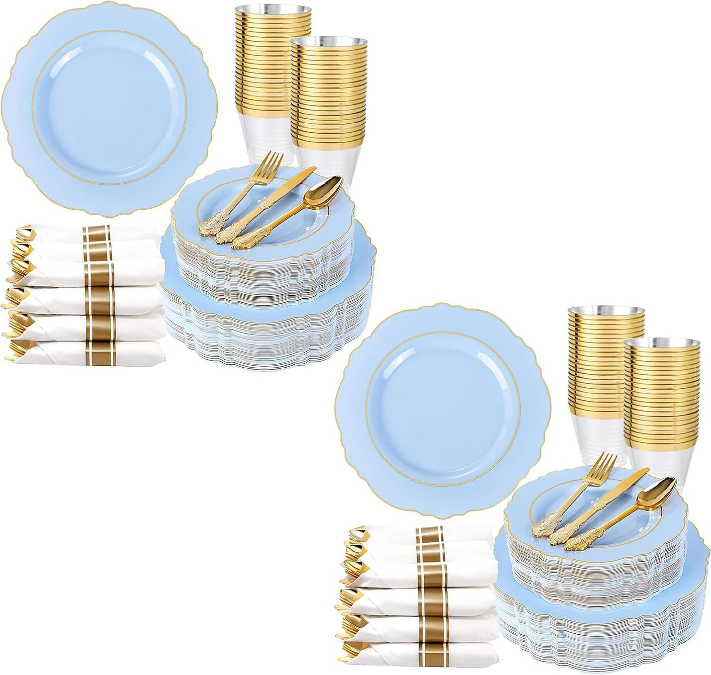 Set 350 Pzas Platos Plástico Bule