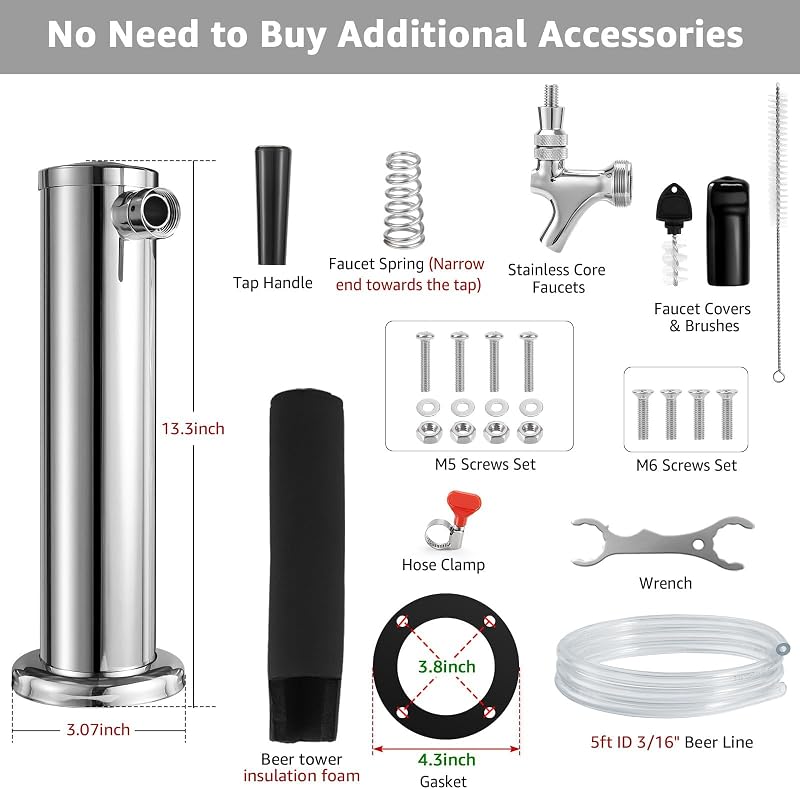 Torre Kegerator acero inox con grifo automático