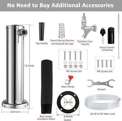 Torre Kegerator acero inox con grifo automático