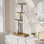 Organiz. joyas soporte metal base madera negro