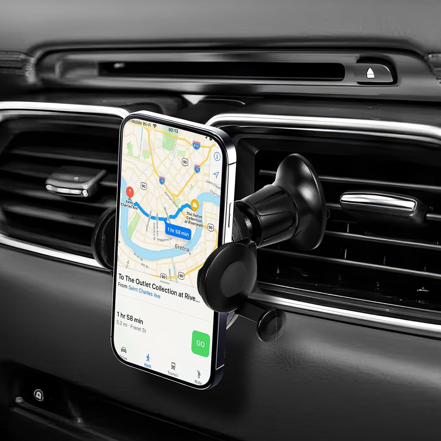 Soporte teléfono coche ajustable con bloqueo automático