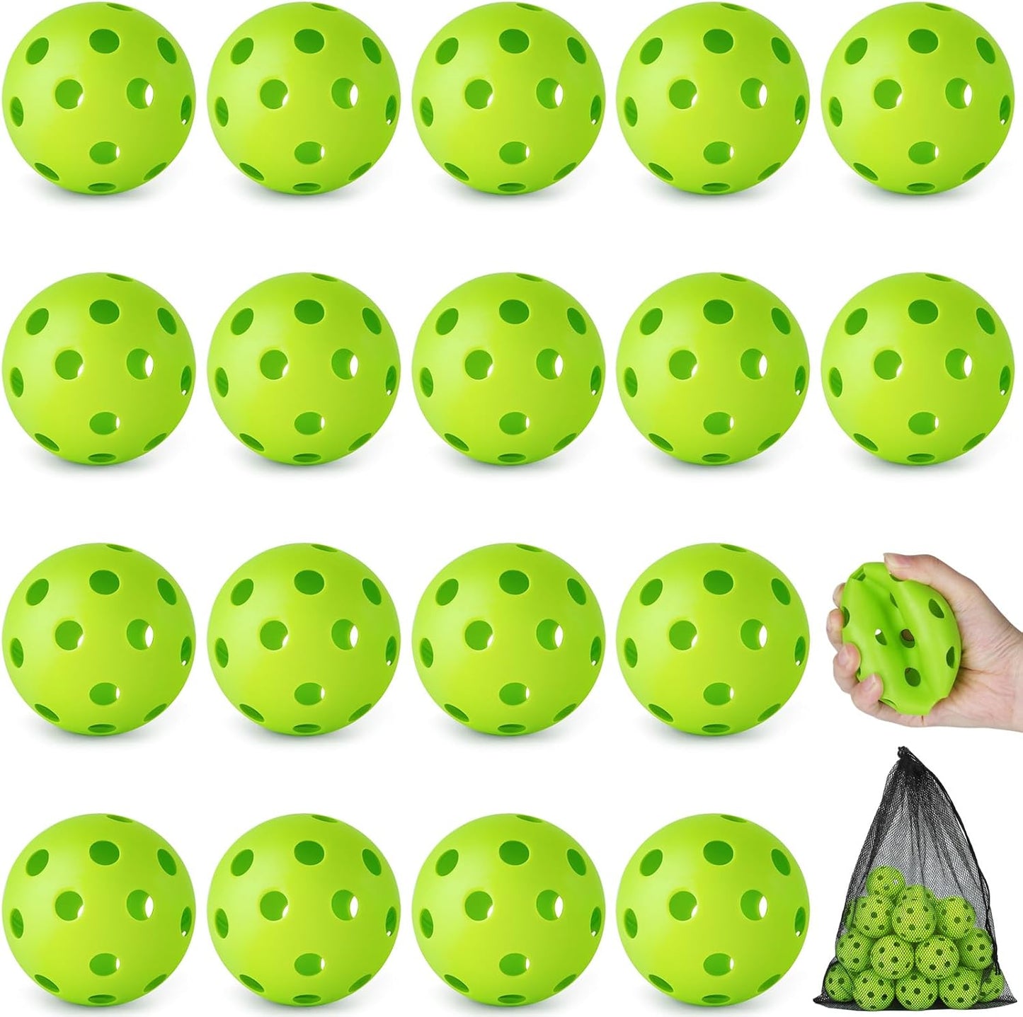Pack 18/36 pelotas béisbol plástico huecas entrenamiento