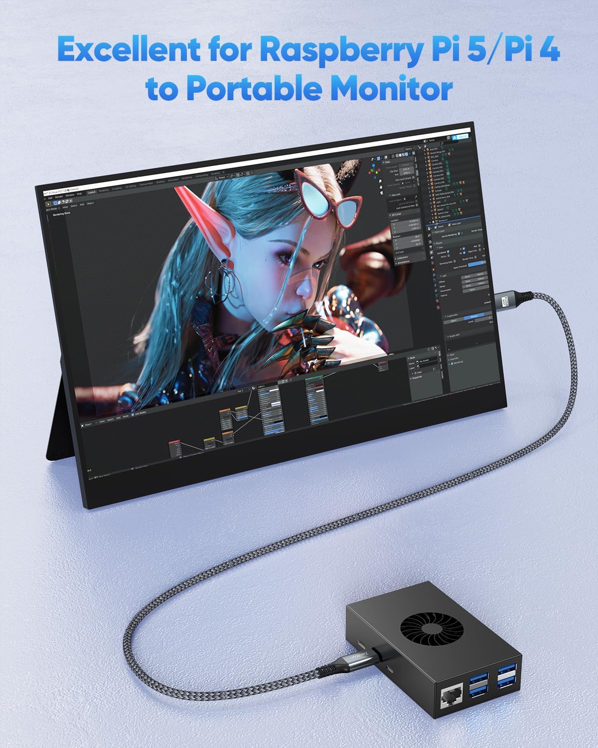 Cable micro HDMI a mini HDMI 4K 6 pies para Raspberry Pi