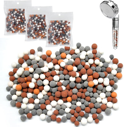 3 Pzas Cuentas Filtro Ducha con Piedras Minerales