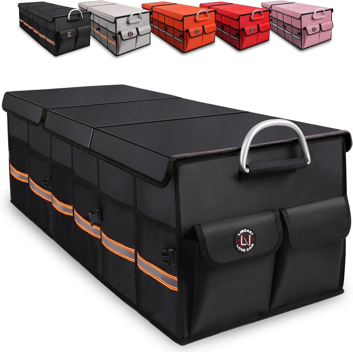 Organiz. maletero impermeable plegable negro gran tamaño