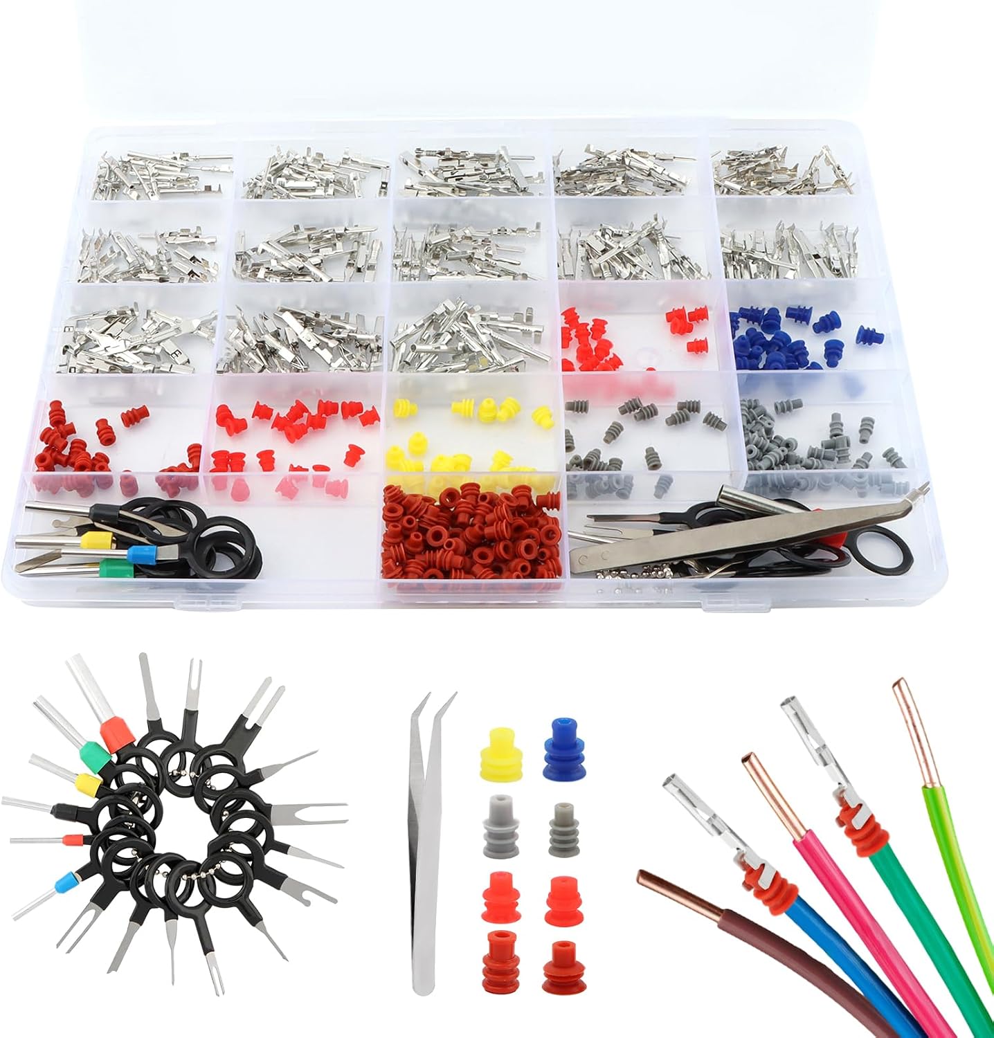 Kit 500 pzas pines conectores automóvil multicolor