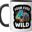 Taza cerámica para niño de 4 años negro/blanco cumpleaños 4