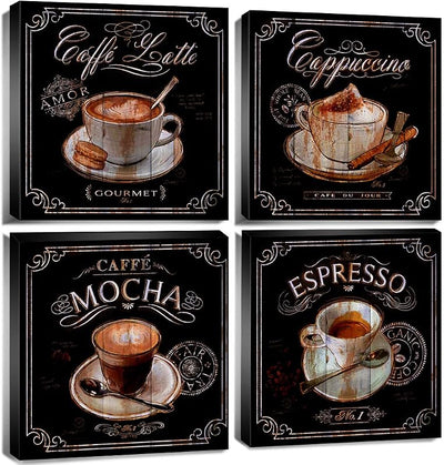 Arte pared café moca espresso vintage para cafetería