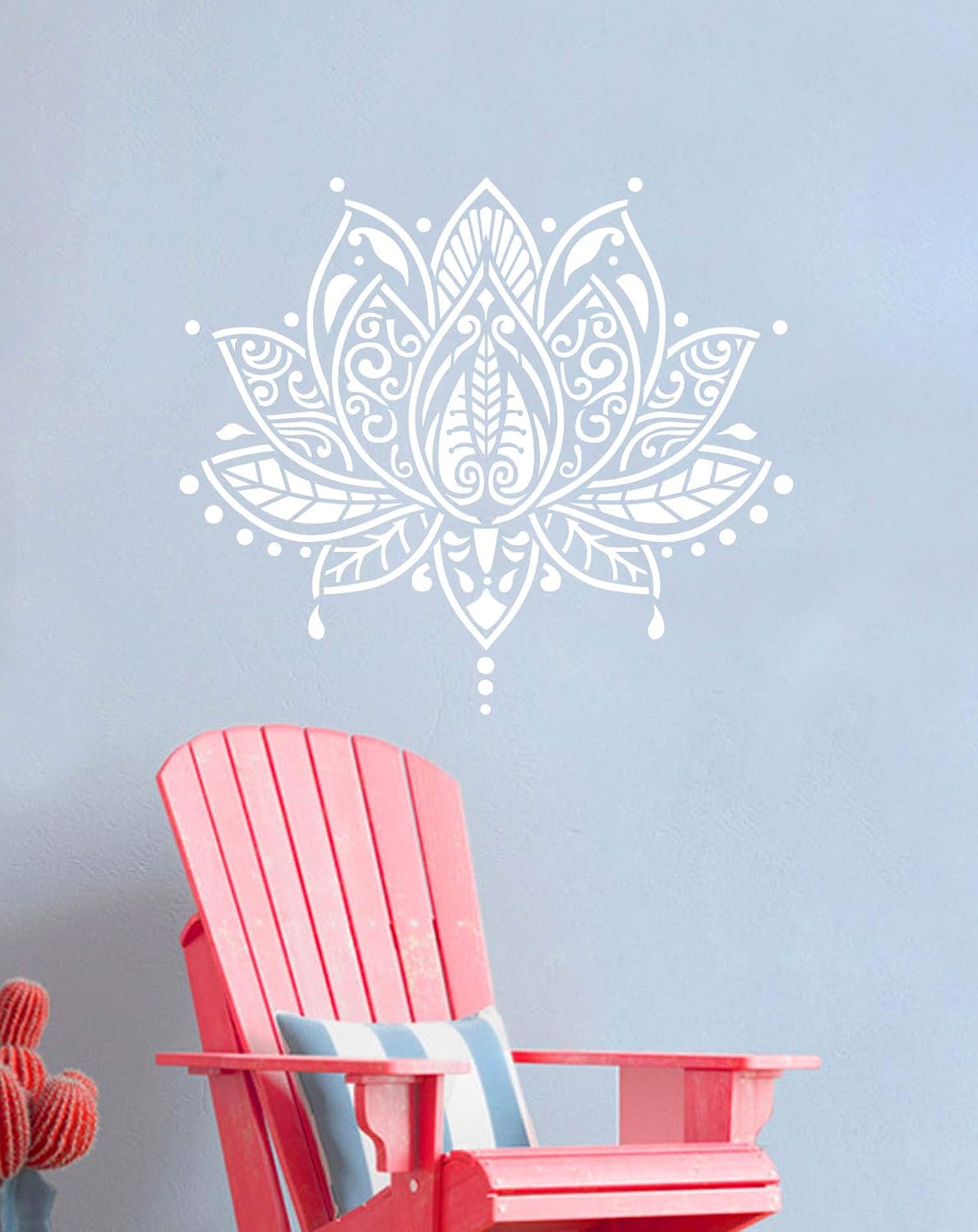 Plantilla mandala flor loto 12x12pulg decoración bohemia dormitorio