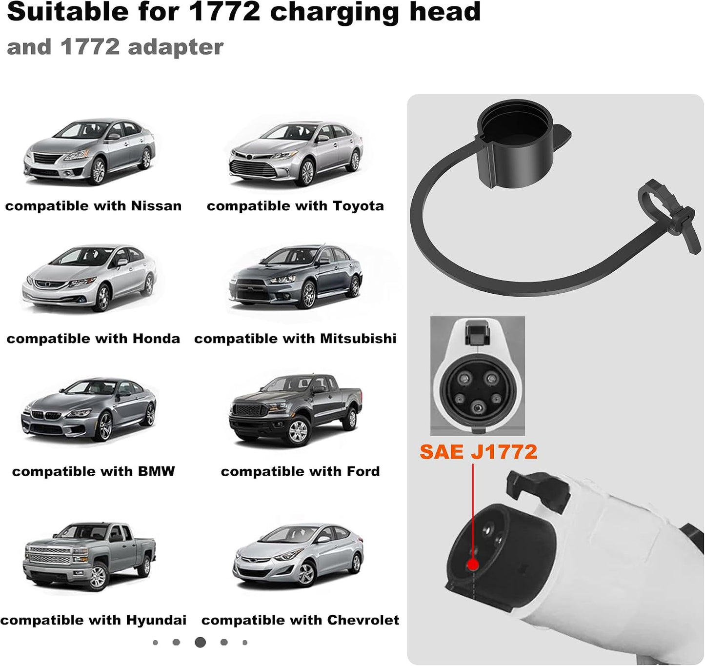 Cubierta enchufe EV J1772 con cremallera antipolvo duradera