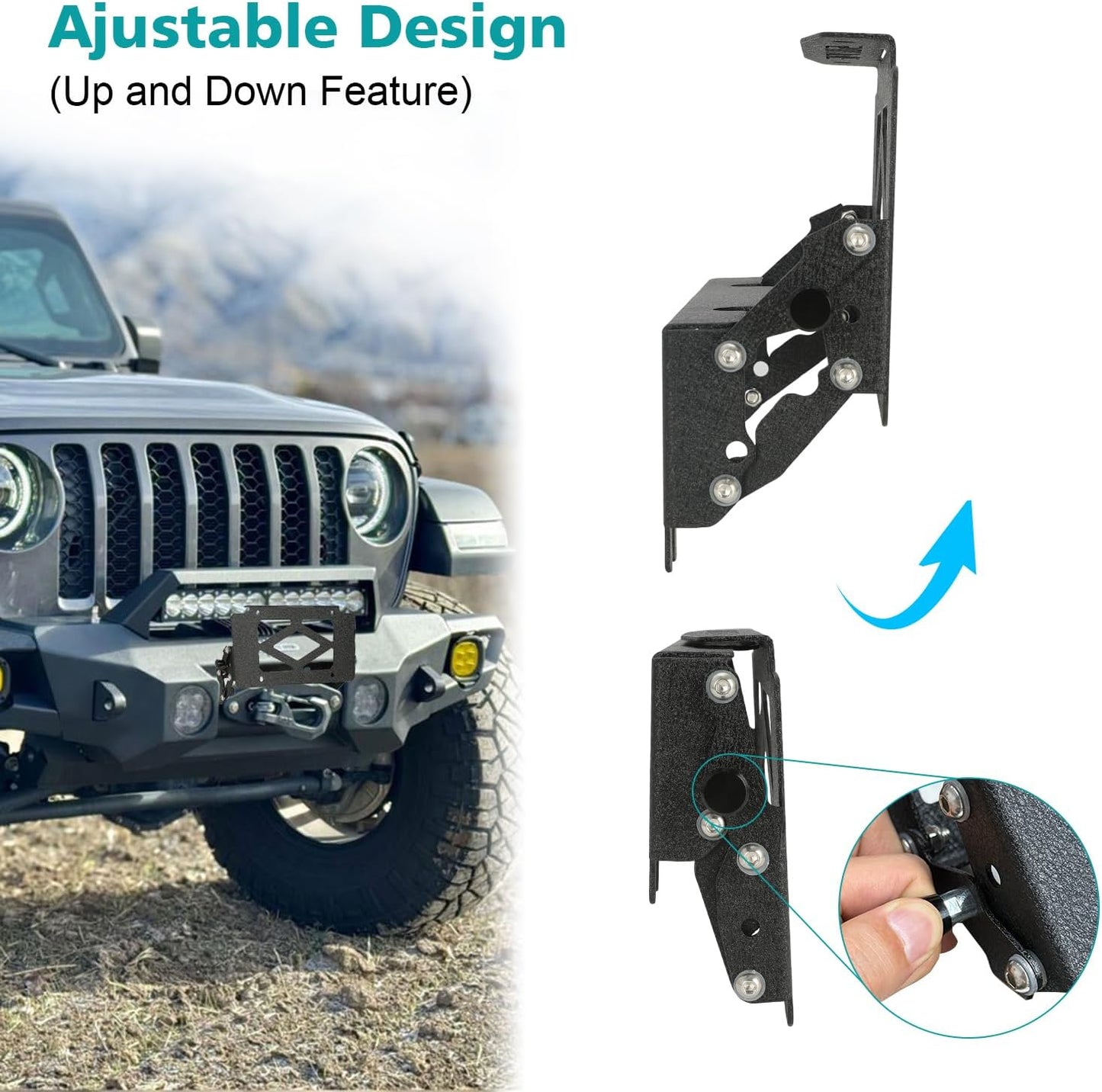 Soporte matrícula universal abatible para 4x4 camiones