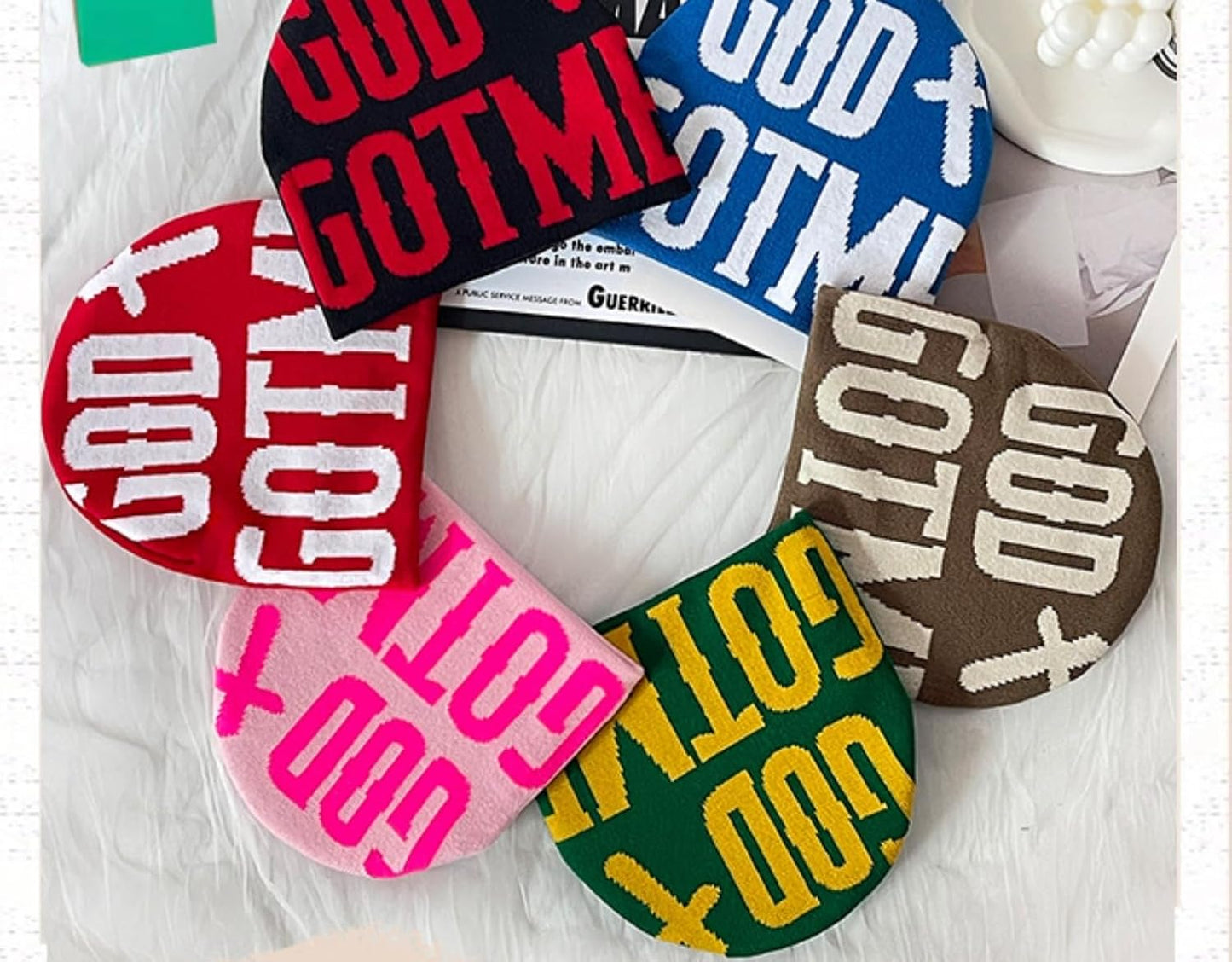 Gorro punto estampado letras moda hip hop para hombres mujeres