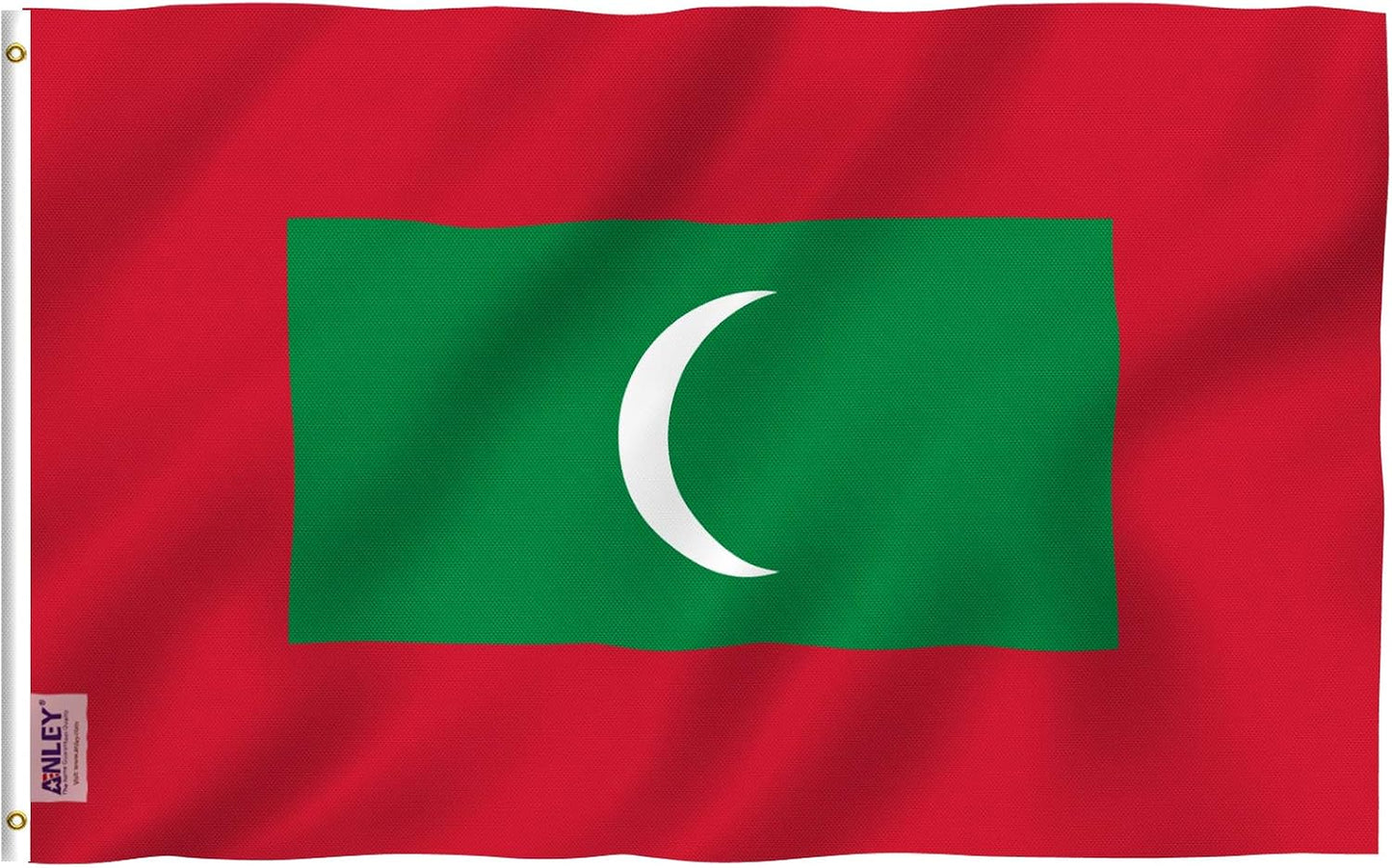 Bandera Maldivas 3x5ft poliéster ojales latón doble costura