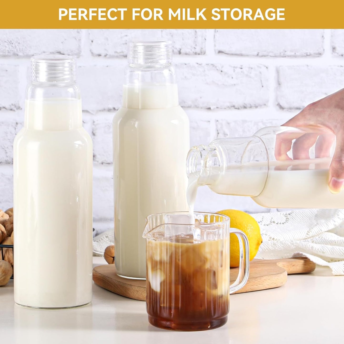 Botellas vidrio borosilicato 34oz sin BPA para jugos