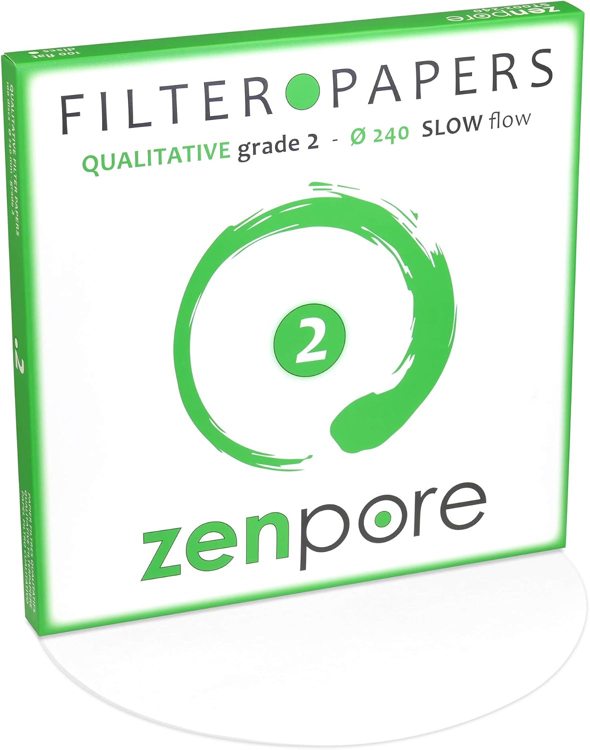 Papel filtro laboratorio 9.4pulg flujo lento 100 discos