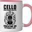 Taza Cerámica para Celista Rosa/Blanca