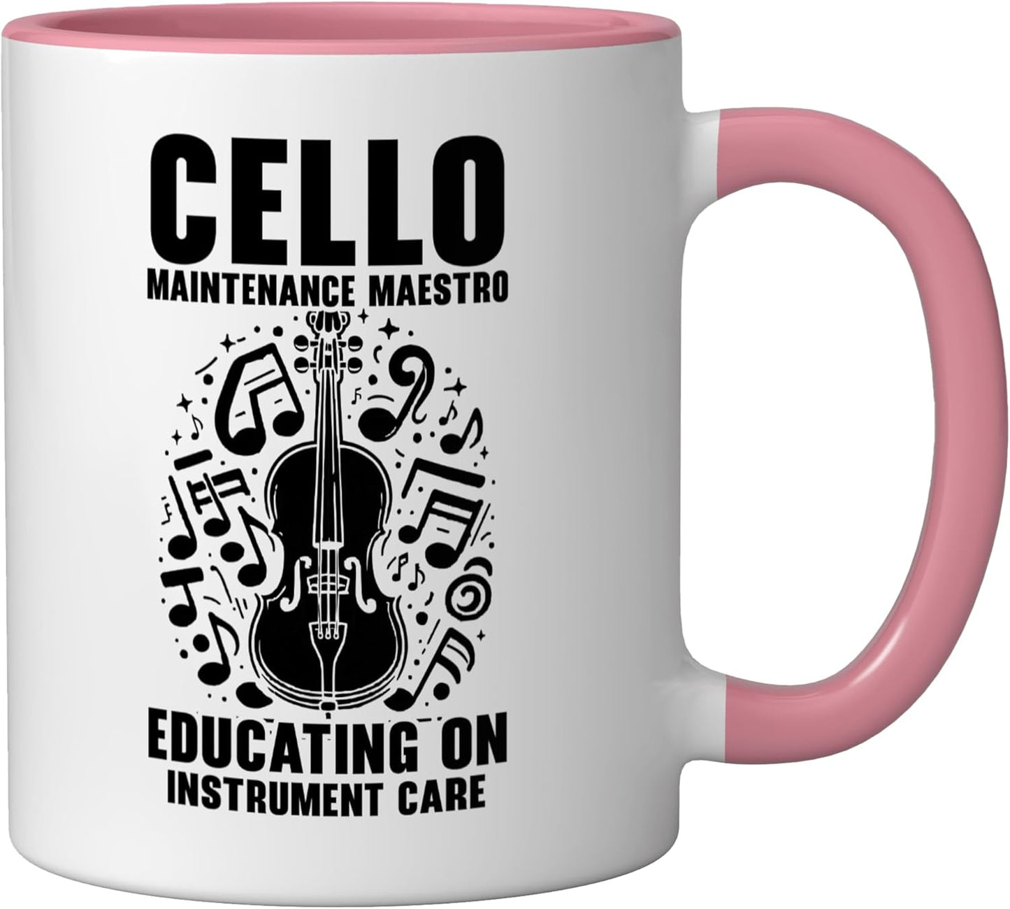 Taza Cerámica para Celista Rosa/Blanca