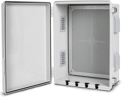 Caja conexiones eléctricas ventilada con cubierta gris IP65