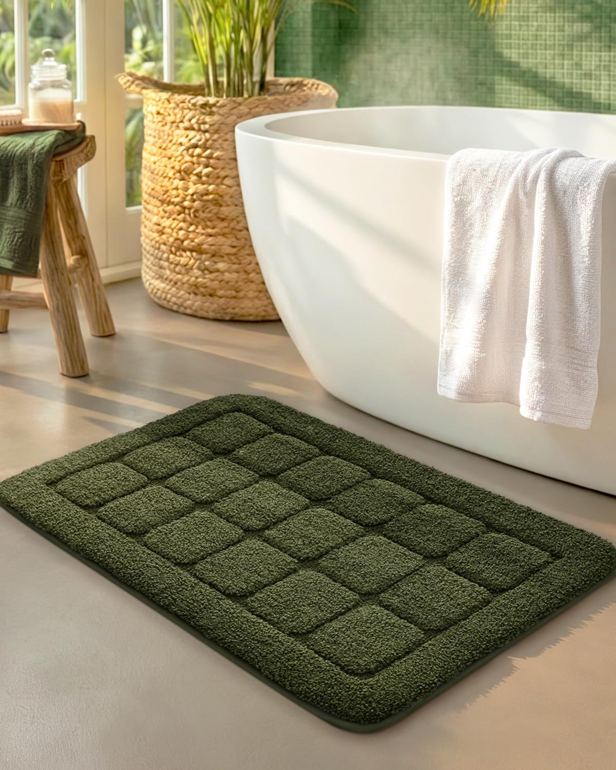 Alfombra baño microfibra antideslizante 17x30pulg