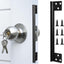 Placa protectora pestillo puerta 6.69pulg negra forma L