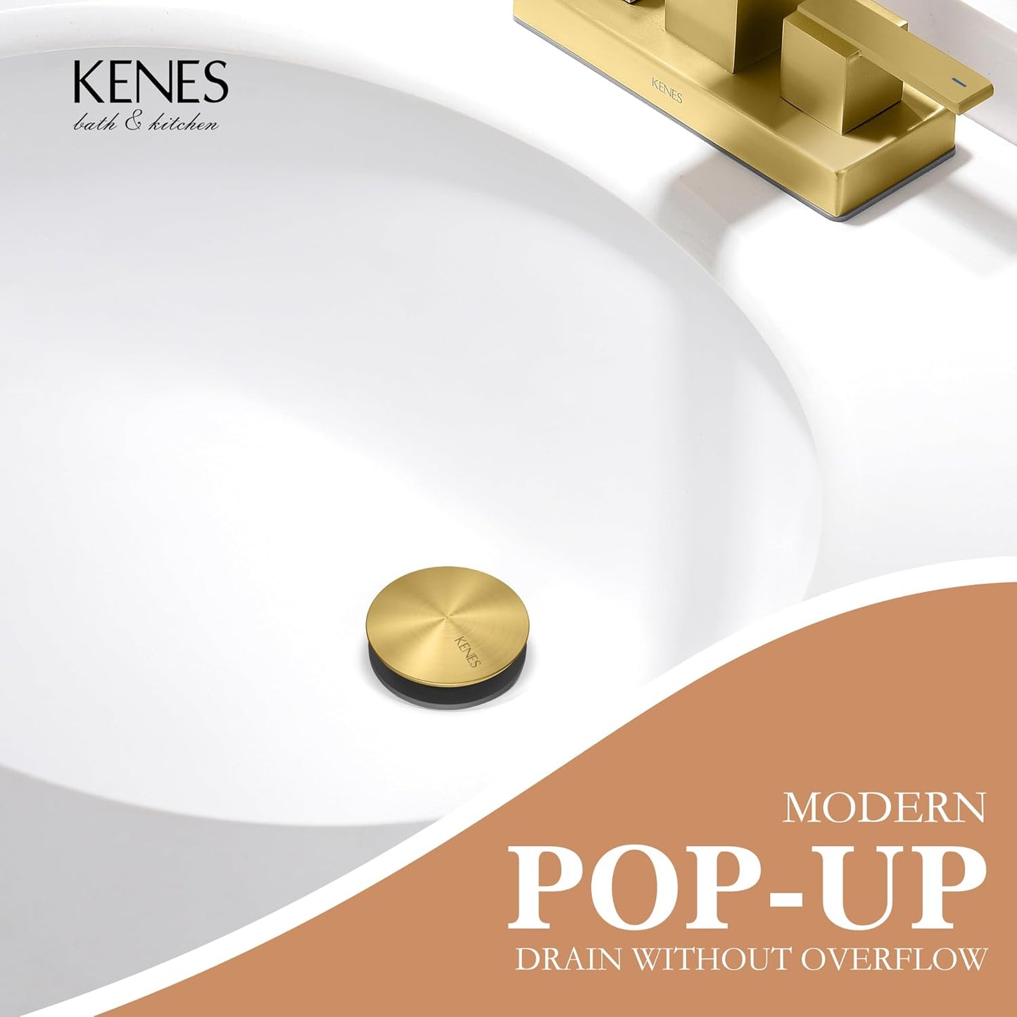 Desagüe lavabo oro cepillado antiobstrucción