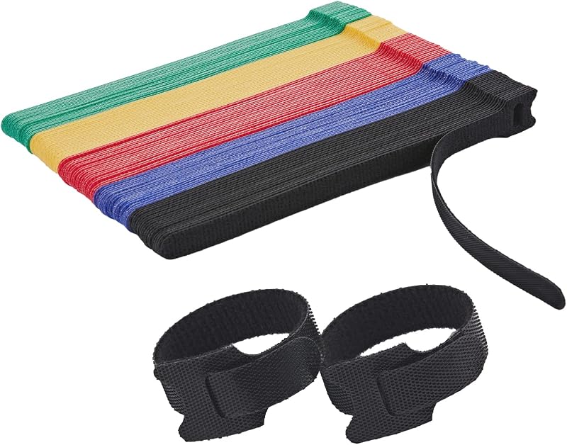 100 Pzas Bridas Cable Reutilizables 8pulg Ajustables Multiusos