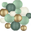 Linternas papel verde salvia dorado 6/8/10pulg decoración