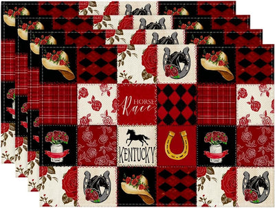 Set 4 manteles Kentucky 12x18pulg decoración fiestas