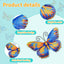 4 Pzas Decoración Pared Mariposa Metal 7.5" Colgante Jardín