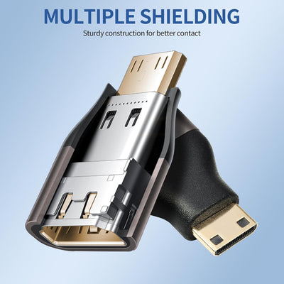 2 Pzas Adaptador Mini HDMI a HDMI 8K 4K 2K comp
