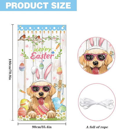 Cartel Pascua 70.9x35.4pulg lirio de Jesús decoración puerta