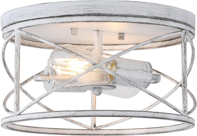 Lámpara techo empotrado 2 luces jaula metal vintage regulable
