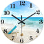 Reloj pared redondo azul dormitorio 12pulg cristal