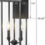 Lámpara aplique exterior 20pulg vidrio transparente negra