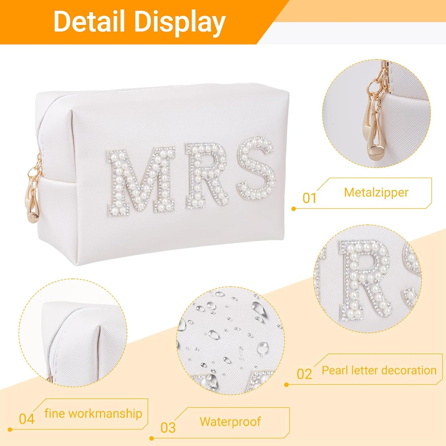 Juego regalo novia gafas perlas bolsa maquillaje boda