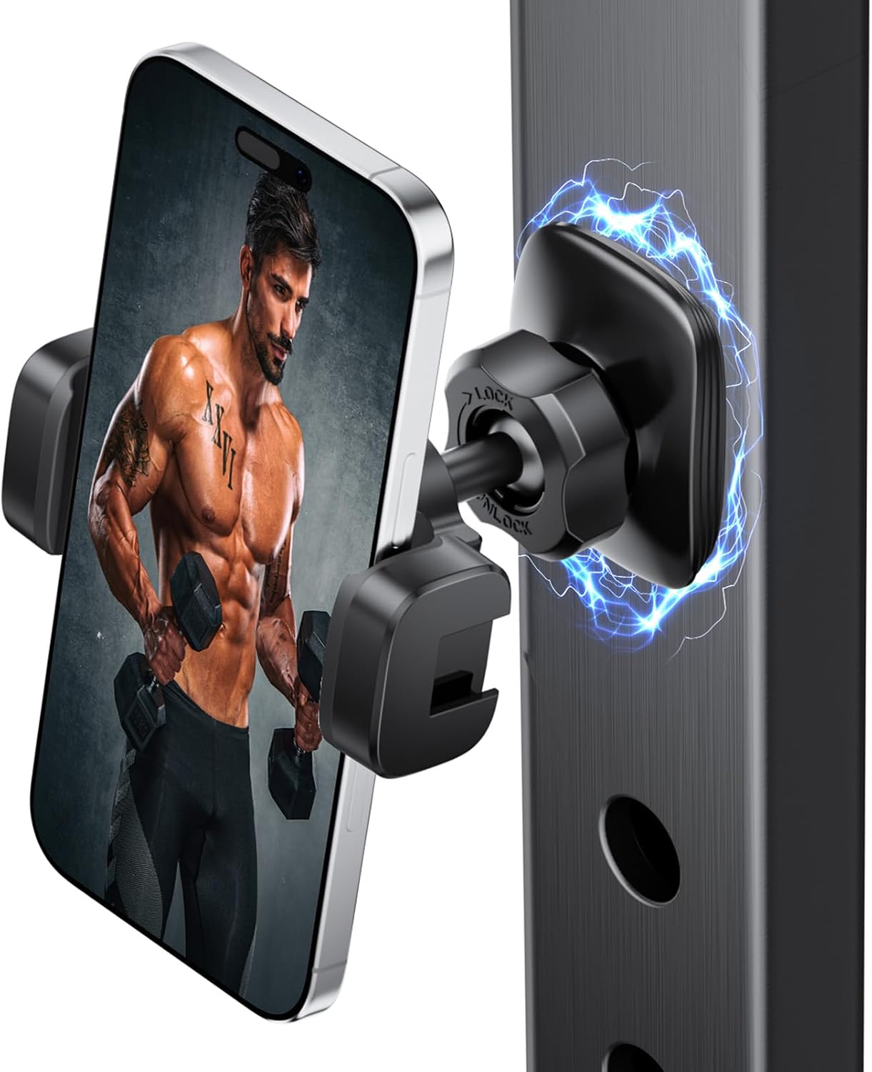 Soporte magnético para teléfono gimnasio giratorio 360°