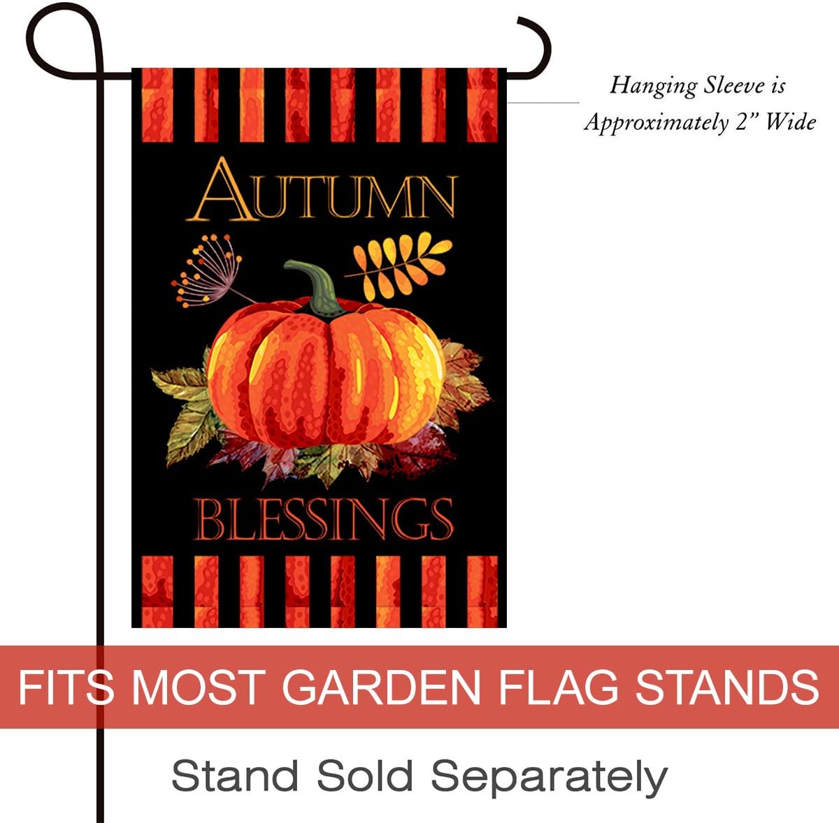 Bandera jardín otoño calabaza doble cara 12.5x18pulg