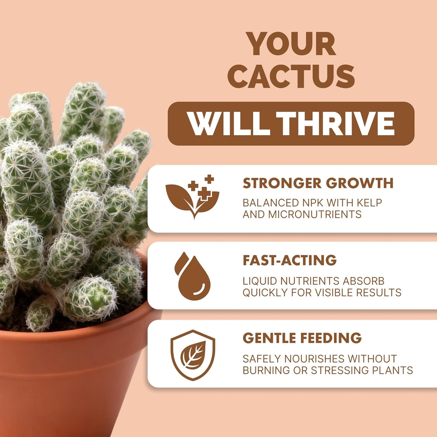 Fertilizante líquido para cactus 32oz crecimiento floración
