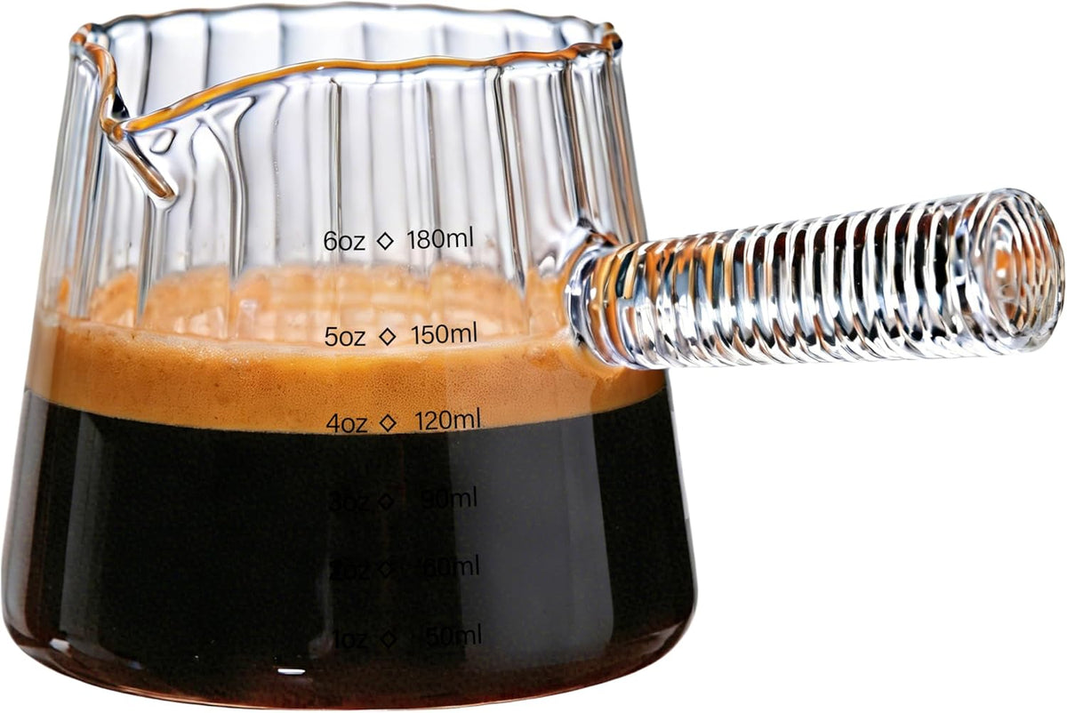 Tazas de espresso con asa de 6 oz, medidor de café, aptas para lavavajillas