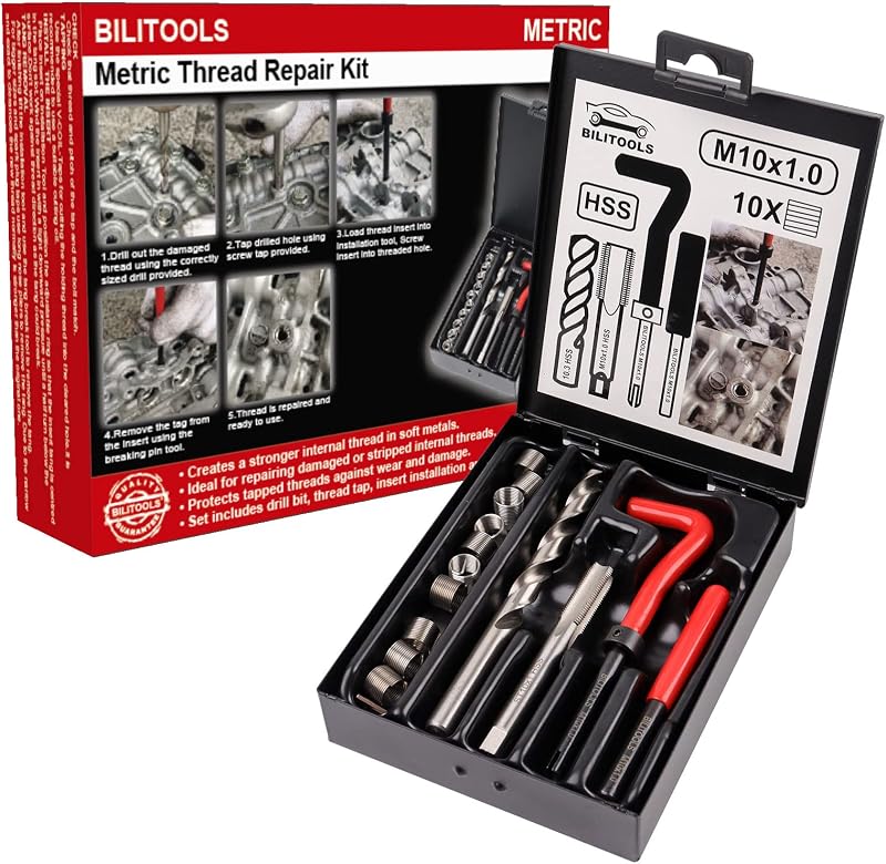 Kit reparación roscas M10x1.0 y hélice HSS métrico