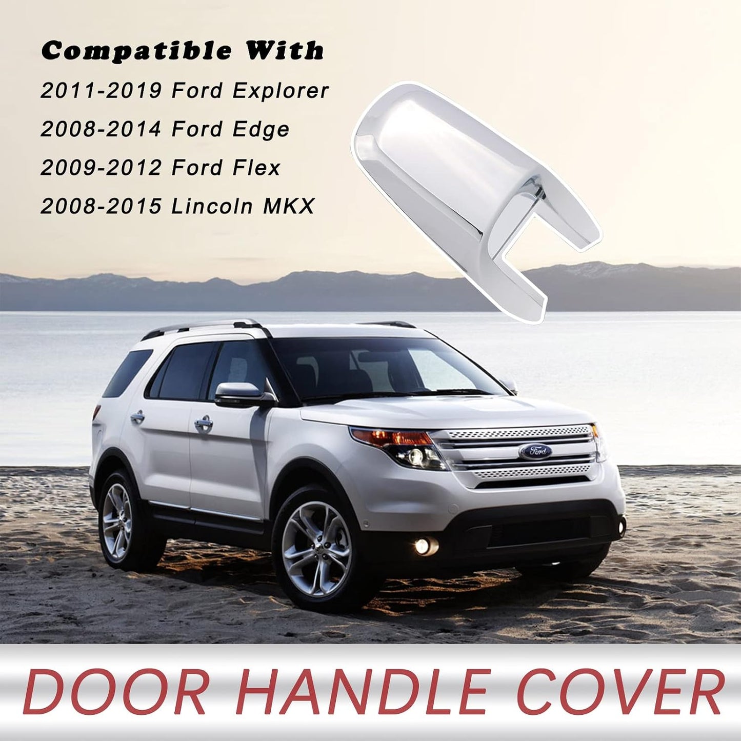 Tapa manija puerta Ford Explorer Edge Flex MKX 08-19 cromado