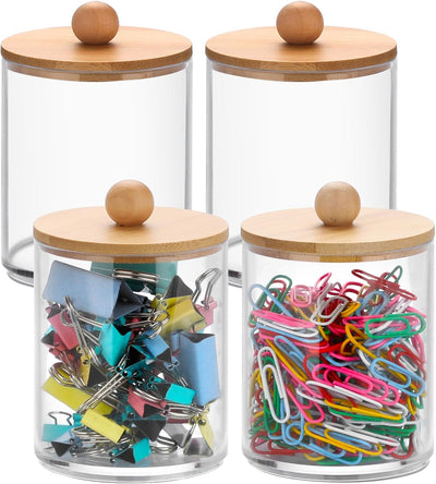 4 Soportes Clips Tapa Bambú Dispensador Papel