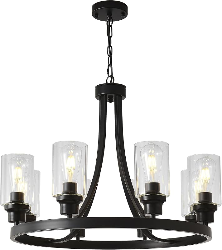 Candelabro rústico 8 luces para isla cocina lámpara