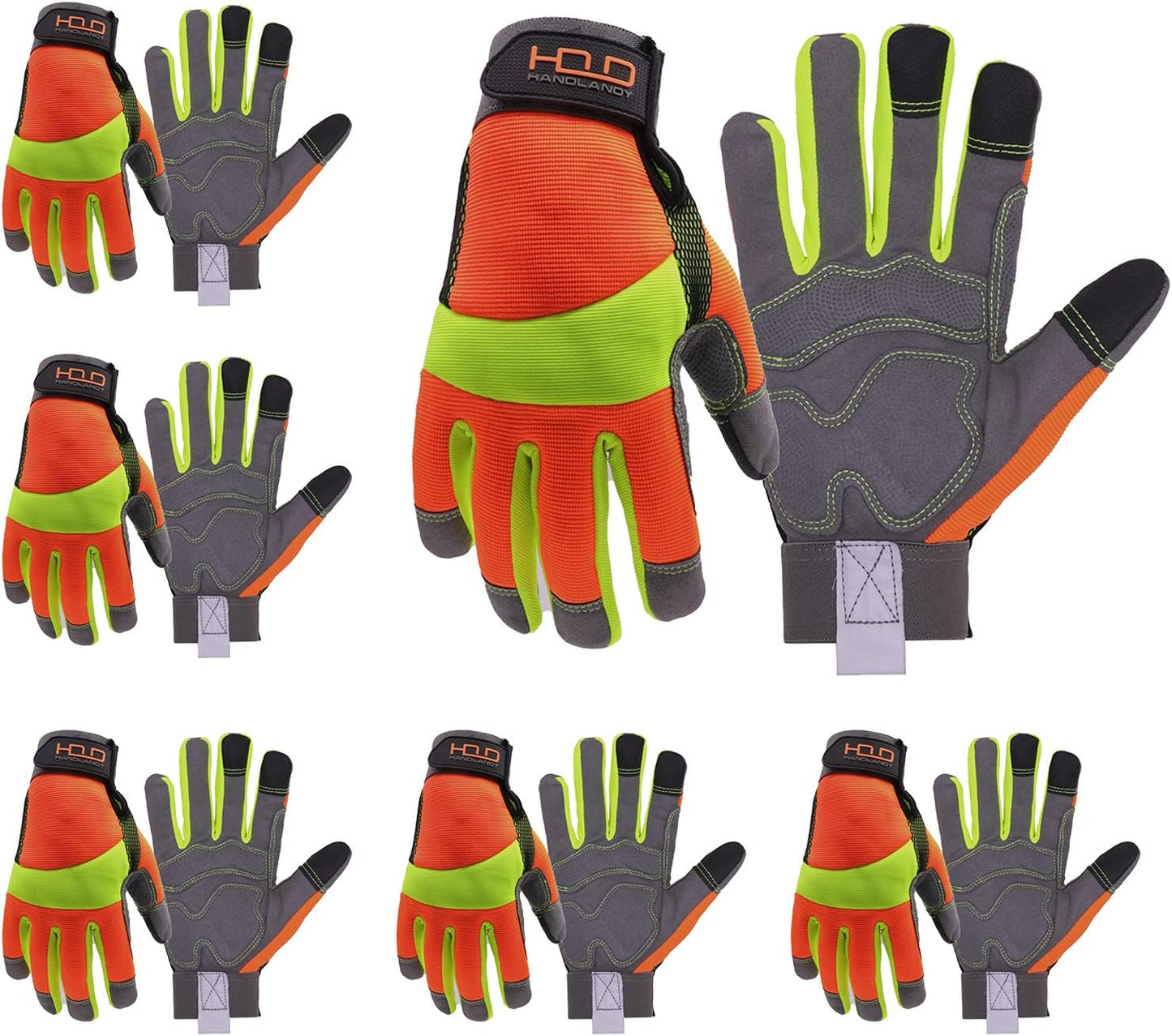 Guantes trabajo reflectantes antivibración pantalla táctil