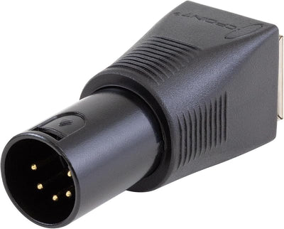 Adaptador XLR RJ45 Ethernet a DMX512 5 pines macho