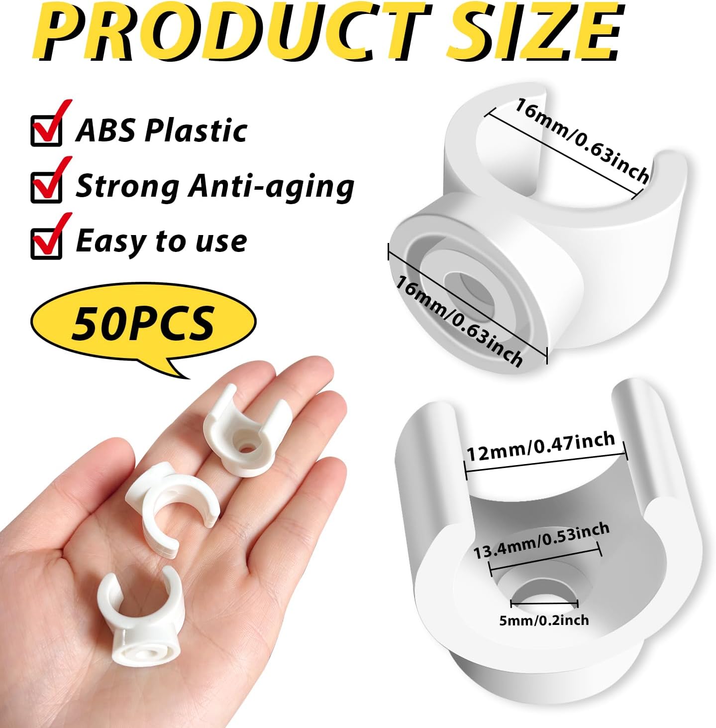 50 Clips PEX 1/2pulg Soporte Tubo PVC
