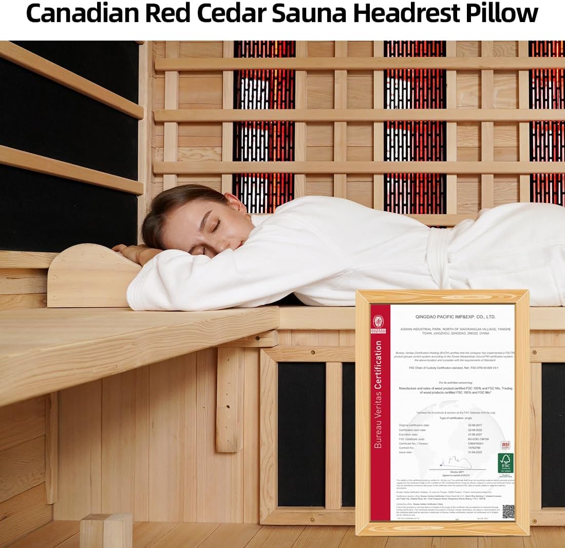 Almohada reposacabezas sauna cedro diseño cómodo