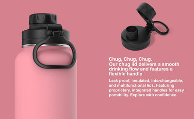 Tapa repuesto con mango flexible para botellas aisladas boca ancha
